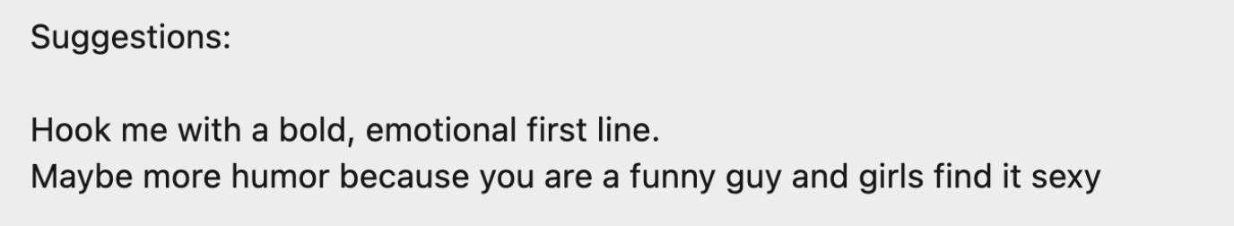 Bold first line